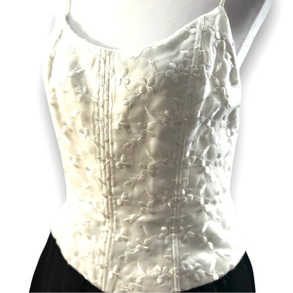 JESSICA McCLINTOCK🎃GUNNE SAX VTG Black/Ivory Embellished Corset Maxi Dress 7/8 - Picture 12 of 16